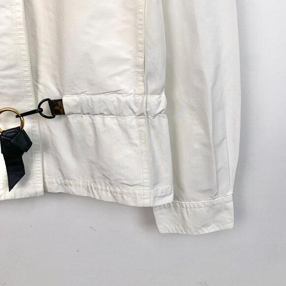 Louis Vuitton Womens White Hooded Jacket W/ Monogram Print Details - Picture 4 of 8
